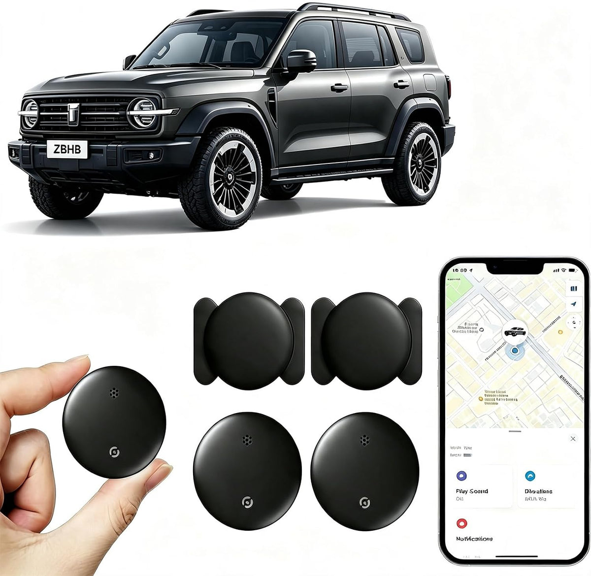 2-Pack Car GPS Tracker, No Monthly Fees, Hidden Vehicle Tracker