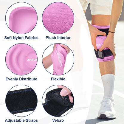 APEXUP Ice Pack for Knee Pain Relief, Large Reusable Wrap After Surgery, Flexible Gel Cold Pack for Injuries, Pain Relief for Back, Shoulder, Elbow, Ankle and Leg (Blue, L, 1PK)