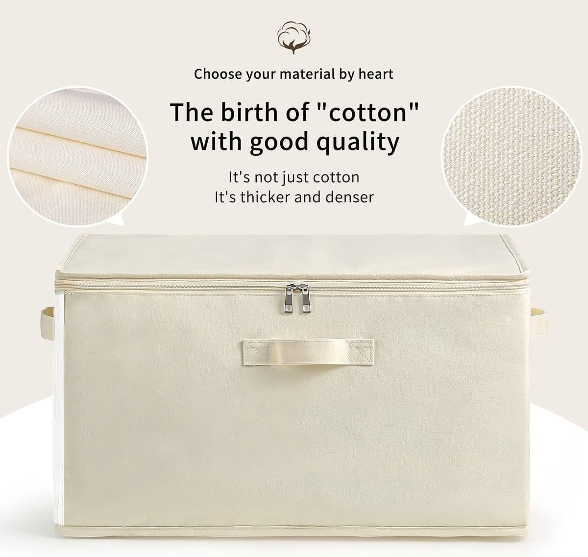 Canvas Comforter Storage Bags for Clothes & King Comforters, Natural