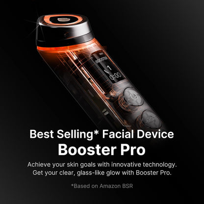 medicube Booster Pro - 6 in 1 Real Glass Glow Beauty Massager, Black