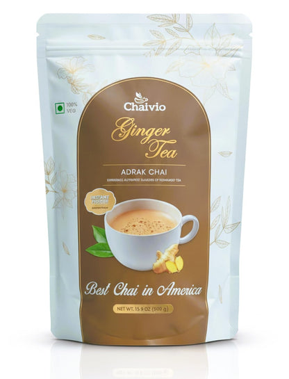 Chaivio Masala Chai Tea Latte, Unsweetened Instant Powder, Authentic Chai-with Natural Ingredients, No Preservatives, Tea Powder, Quick and Healthy Chai(1 lb)
