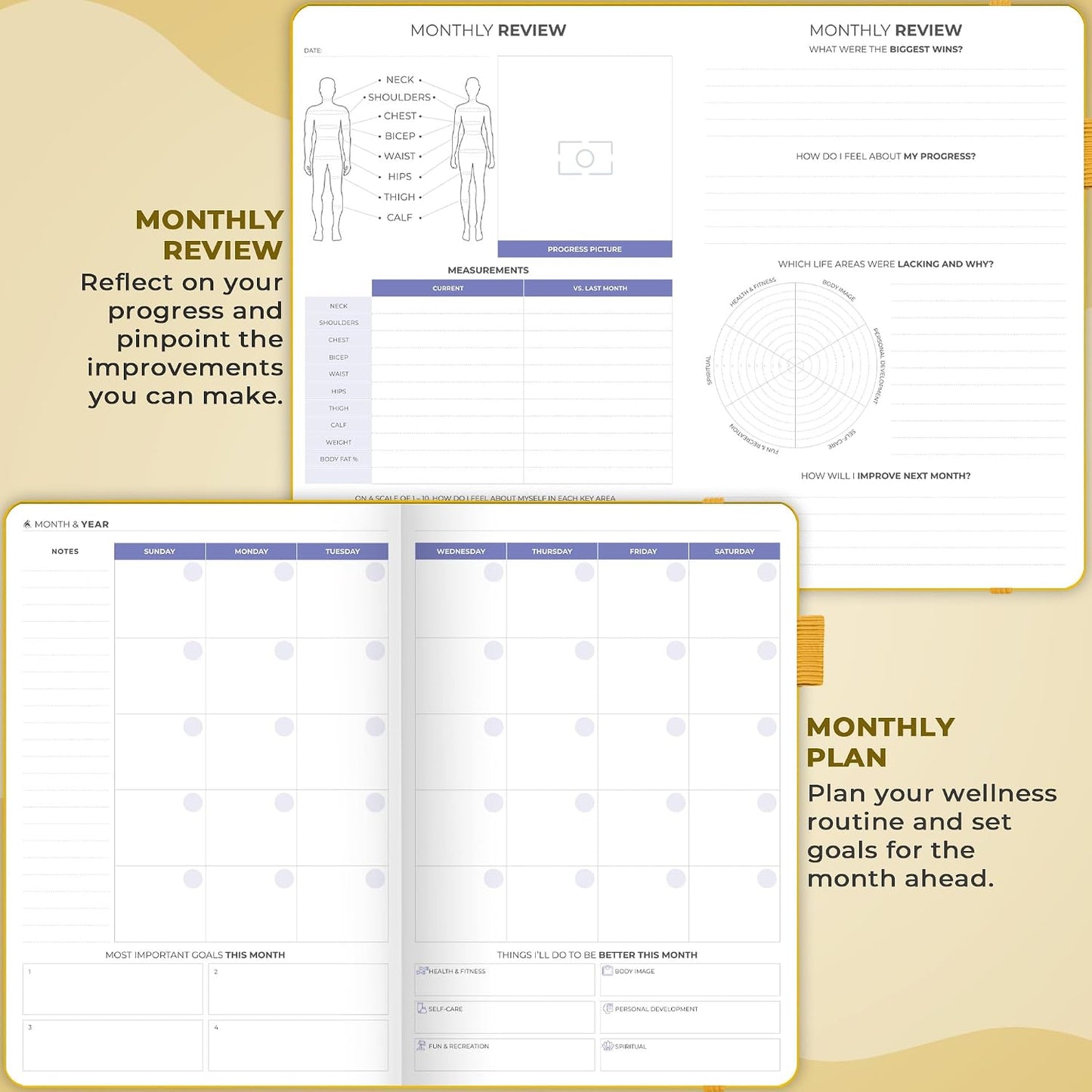 Clever Fox Fitness & Food Journal – Nutrition & Workout Planner for Women & Men – Diet & Gym Exercise Log Book with Calendars, Diet & Training Trackers - Undated, A5 Size, Hardcover (Forest Green)