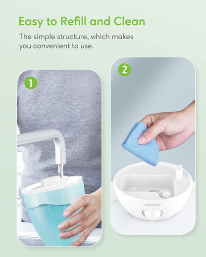 MegaWise Ultrasonic Cool Mist Humidifier SK7620 - 1.5L Capacity, Whisper-Quiet Operation, Adjustable Mist Output, Auto Shut-Off - Ideal for Home, Office, Baby Room, and Bedroom