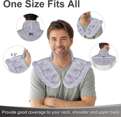 SuzziPad Microwave Heating Pad for Neck and Shoulders, Microwavable Heated Neck Wrap Warmer with Moist Heat, Herbal Lavender Aromatherapy, Hot & Cold Compress, Ideal for Mother's Day