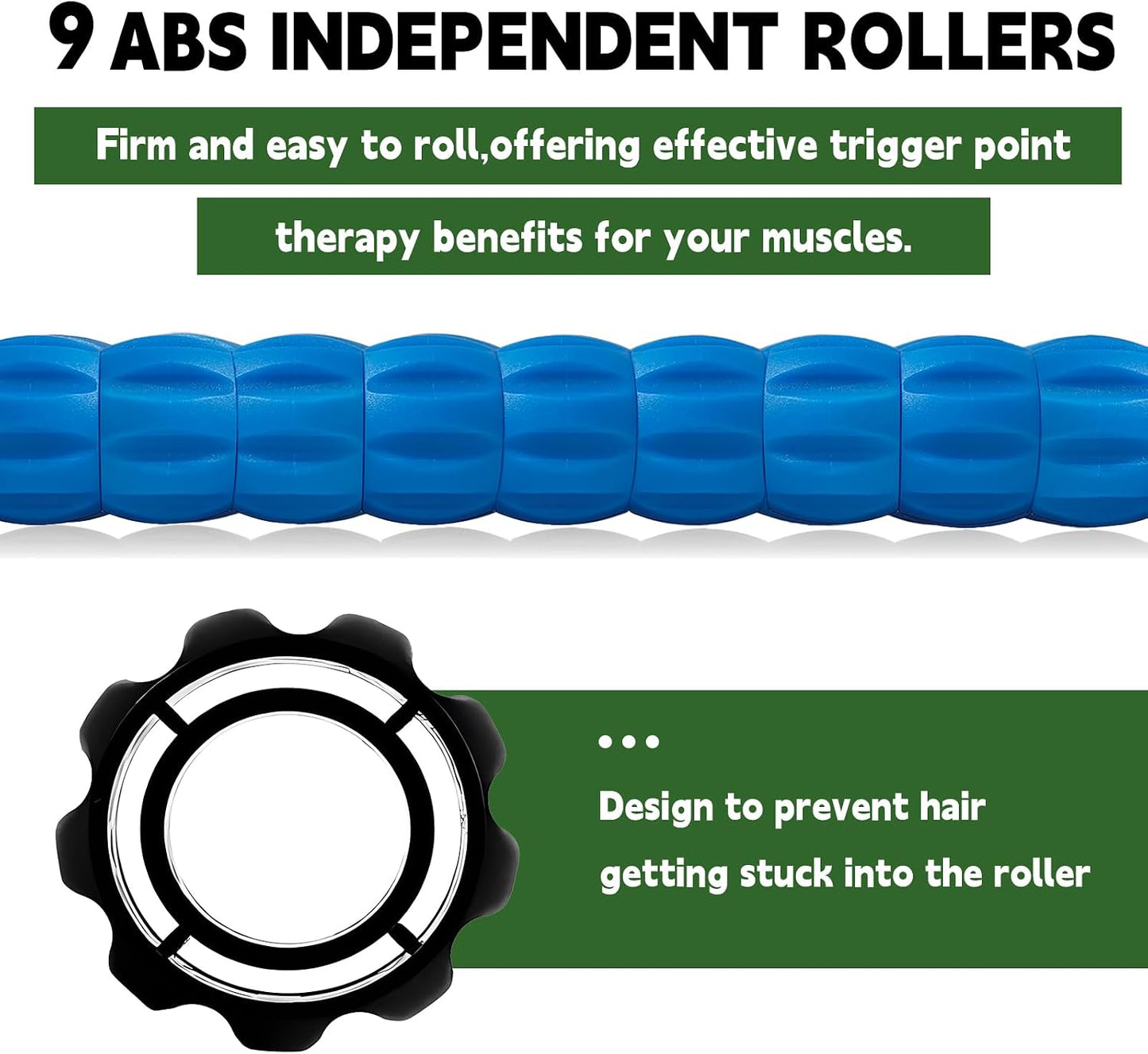 Massage Roller Stick,Muscle Roller Stick for Athletes,Liposuction Massage Roller for Lymphatic Drainage, for Relief Muscle Soreness, Trigger Points, Help Runner Legs, Back Recovery