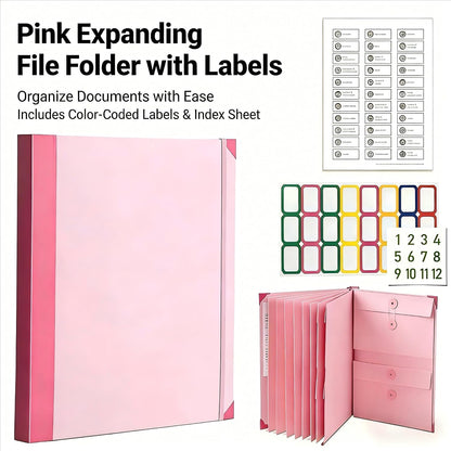 GANGZI The Life Book Document Organizer Binder (Pink)
