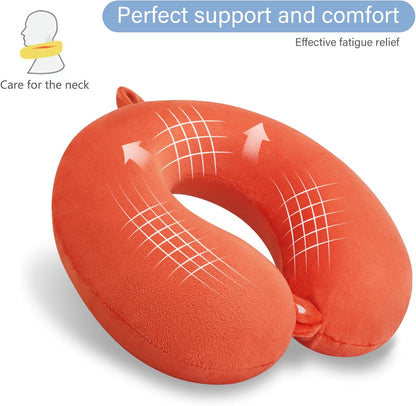 Neck Pillows for Sleeping Travel Pink Travel Pillow Comfortable U Shape Memory Foam Pillows Neck and Head Support Portable Travel Neck Pillow Suitable for Planes, Trains, Self-Driving Cars