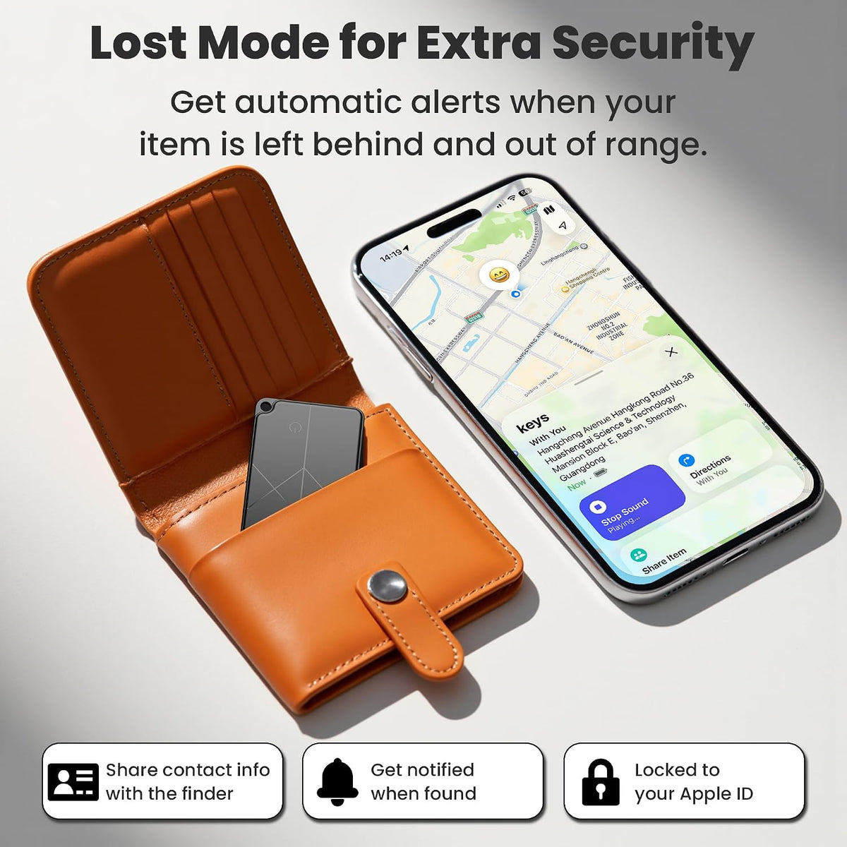 Wallet Tracker Card for iOS & Android - Ultra-Thin Credit Card Size Tracker Card, Works with Apple Find My & Google Find Hub, IP65 Waterproof & Wireless Charging for Wallet/Luggage/Passport