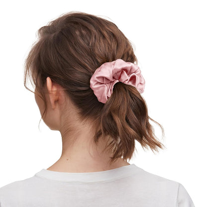 LILYSILK Silk Hair Scrunchies / Ties for Frizz & Breakage Prevention, 100% Mulberry, No Damage, Elastic ponytail Holders, 1Pc, Coffee - Colors B