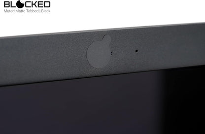 Blocked Original Vinyl Webcam Cover Stickers | Restickable & Stackable Privacy Covers | for All Camera-endable Devices | 3-Sizes | 57 Black Tabbed (Muted Matte)
