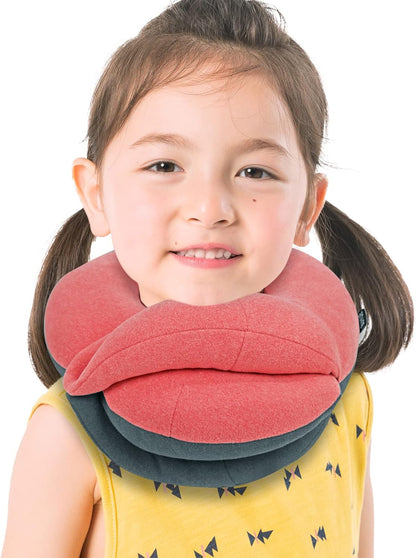 BUYUE Travel Neck Pillows for Airplanes, Memory Foam 360° Head Support Sleep for Long Flight, Skin-Friendly & Breathable, Kit with Eye Mask, Earplugs and Storage Bag (Adult, Grey, 90+ lbs)