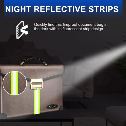 Upgraded Fireproof Money Bag,10 Layers of Heat Insulated Materials 6500°F