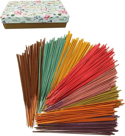 Hosley 320 Assorted Incense Sticks with Holder Eucalyptus, Fresh Bamboo, Lavender, Myrrh, Lavender Chamomile, Vanilla, Citrus, Dragon Blood Idea for Home, Wedding, Spa, Meditation & Aromatherapy