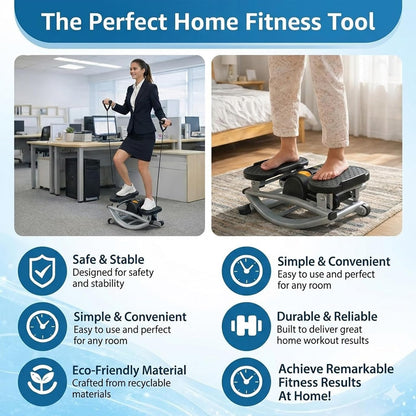 Rock Stepper, Rock Stepper Side to Side Exercise Machine for Home – 310 lbs Capacity Quiet Lateral Rocking Stepper with Digital Monitor, Low-Impact Glute Trainer, Compact No Assembly Required