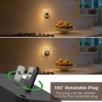 L LOHAS LED Night Lights Plug into wall, Amber Night Light with Adjustable Brightness, Plug in NightLight with Auto Light Sensor, Wall Sconce-Style Design Night Light for Bathroom,Hallway, 2 Pack