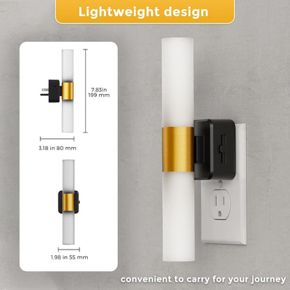 L LOHAS LED Night Lights Plug into wall, Amber Night Light with Adjustable Brightness, Plug in NightLight with Auto Light Sensor, Wall Sconce-Style Design Night Light for Bathroom,Hallway, 2 Pack