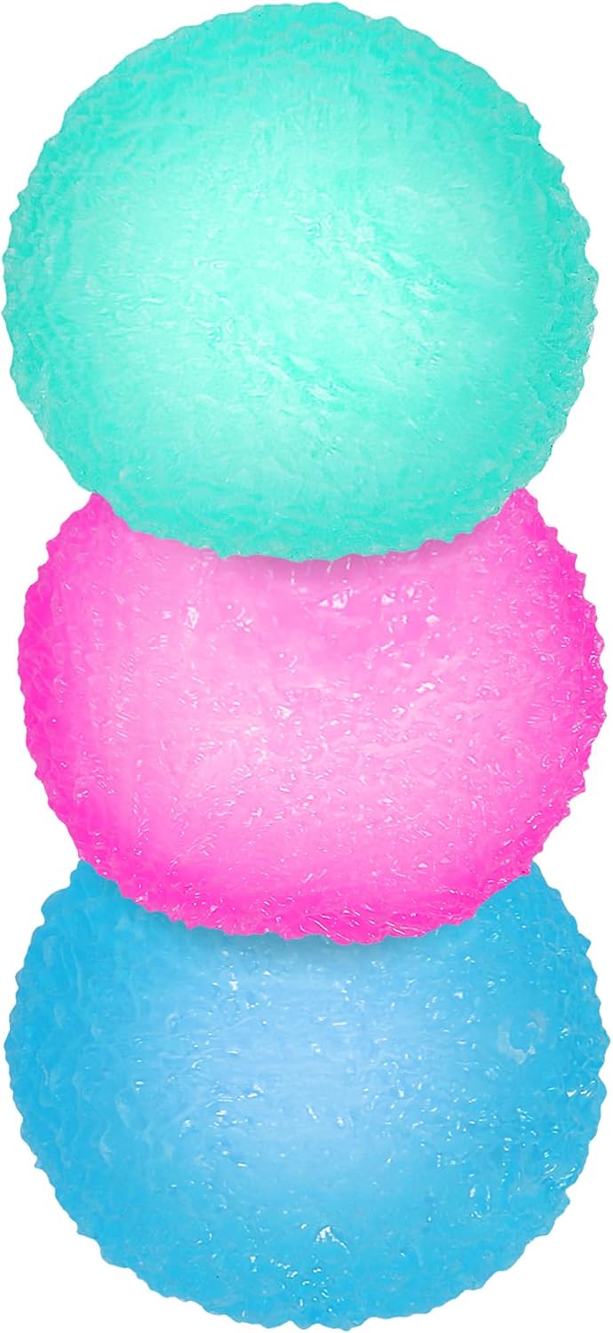 3pcs Squishy Textured Stress Balls Silky Soft Memory Gel Squeeze Balls Squishies Fidget Balls for Anxiety Relief Squishy Ball Sensory for Kids/Adults Hand Exercises 1.85inch