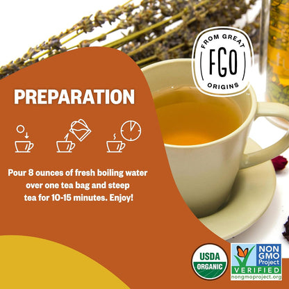 FGO Organic Turmeric Ginger Herbal Tea, 40 Count, Eco-Conscious Tea Bags, Caffeine Free (Pack of 1)