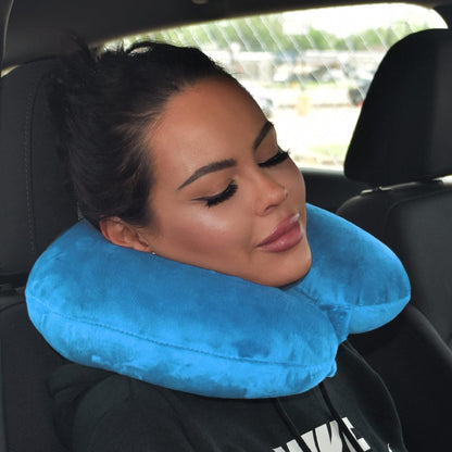 Wolf Essentials Adult Fleece Travel Neck Pillow for Airplane, Charcoal