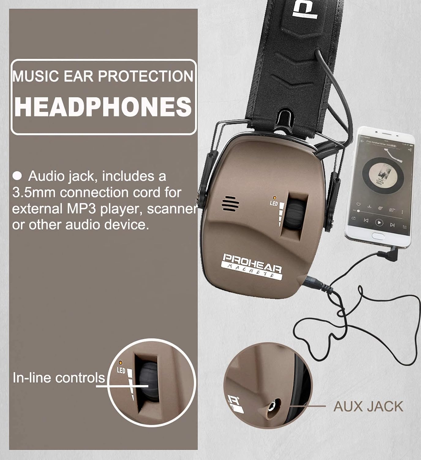 PROHEAR Electronic Ear Protection for Shooting with 4X Sound Amplification, Gun Range Hearing Protection Muffs, NRR 23dB Noise Reduction Headphones for Hunting, Green