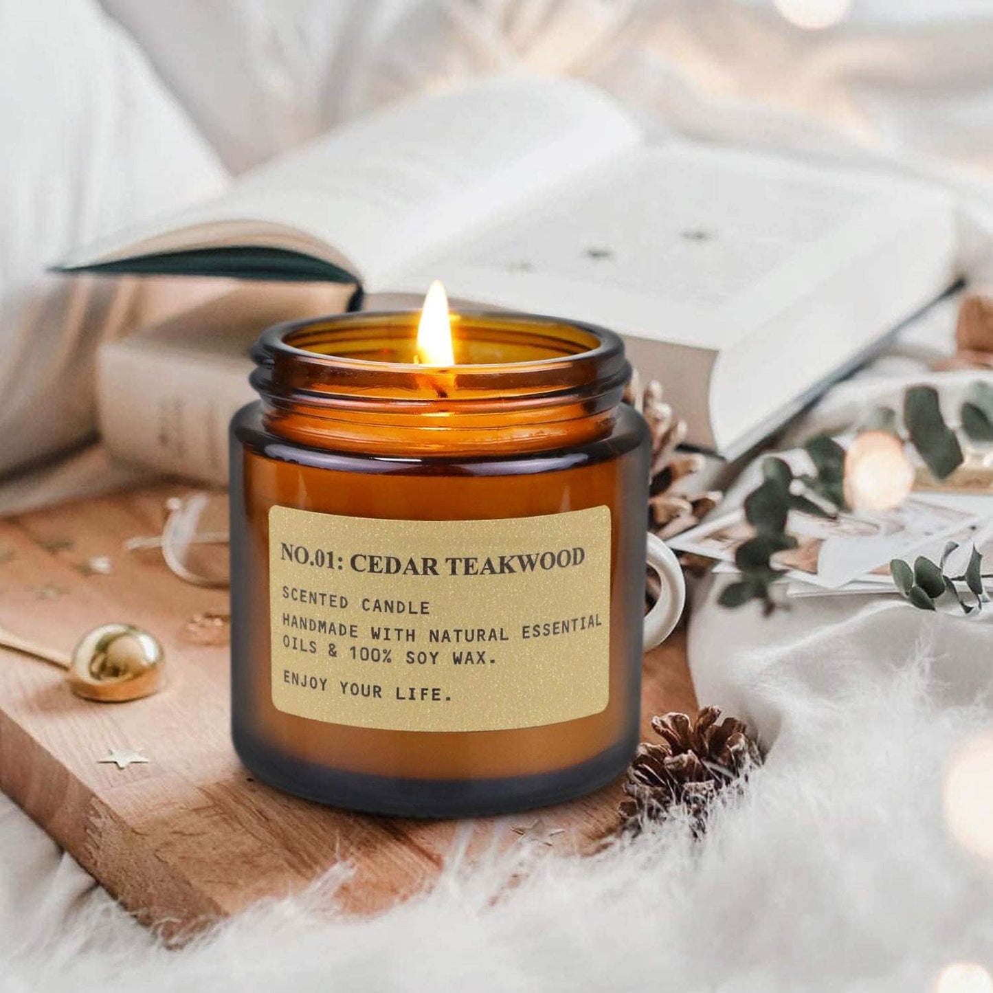 6-Pack Scented Candles for Home, 3.5 Oz Soy Wax Aromatherapy Candle Gift Set, Lavender Chamomile, Eucalyptus Mint & Vanilla, Birthday Gifts for Women, Thank You Graduation Gifts