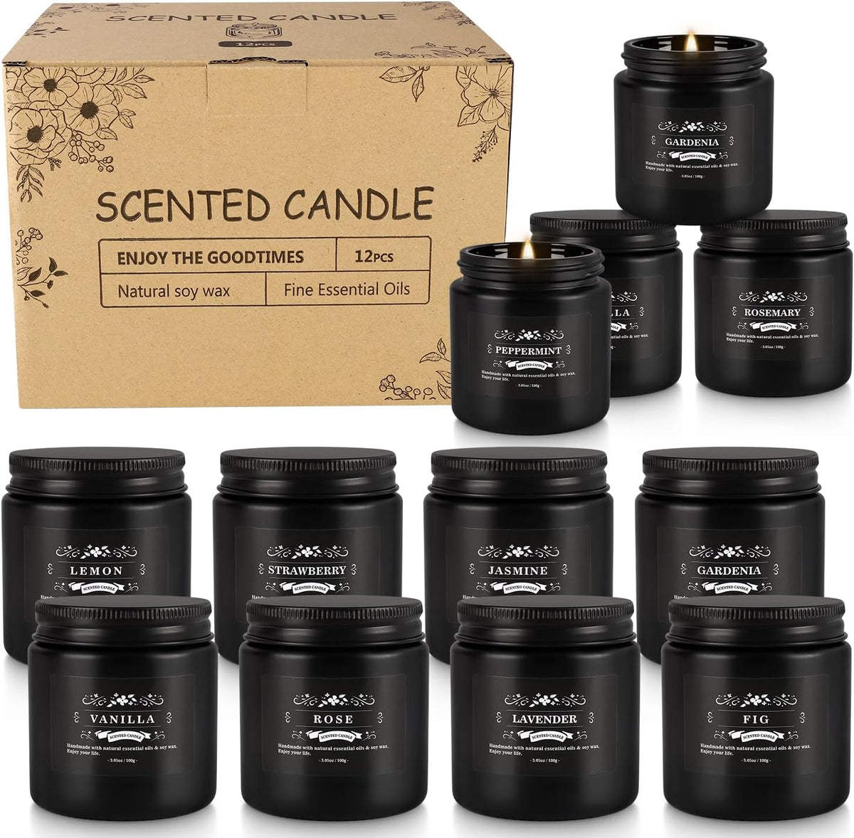 36 Pack Scented Candles Set for Home, Relaxing Stress Relief, Aromatherapy - Natural Soy Wax and Fragrance - Gifts for Women, Mom, Best Friend, Wife, Birthday