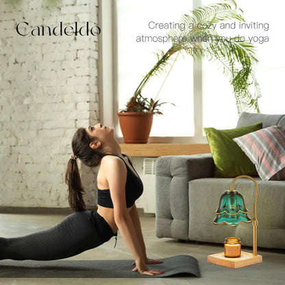 Candeldo Candle Warmer Lamp with Timer: Flower Gold Candle Lamps Height Adjustable Wax Melt House Warming Gifts New Home Decor Mothers Day Birthday Gift for Women Mom