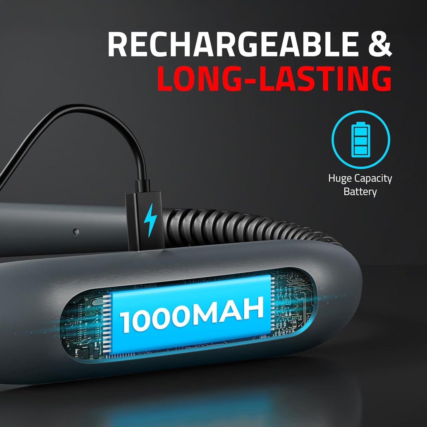 GearLight Rechargeable Book Light for Reading in Bed – Hands-Free LED Clip-on Lamp with 3 Light Modes, Adjustable Brightness, Flexible Neck Reading Light for Books, Laptops, and More – 2 Pack