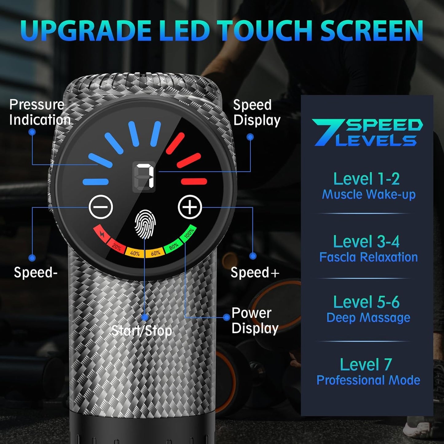 TOLOCO Massage Gun, Deep Tissue Back Massage for Athletes for Pain Relief, Percussion Massager with 10 Massages Heads & Silent Brushless Motor, Fathers Day Dad Gifts, Grey