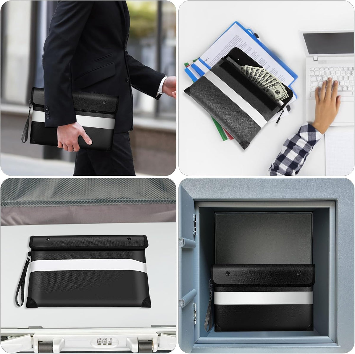 Vailoin 6200°F Fireproof Document Bag, 8 Layers of Heat Insulated Materials