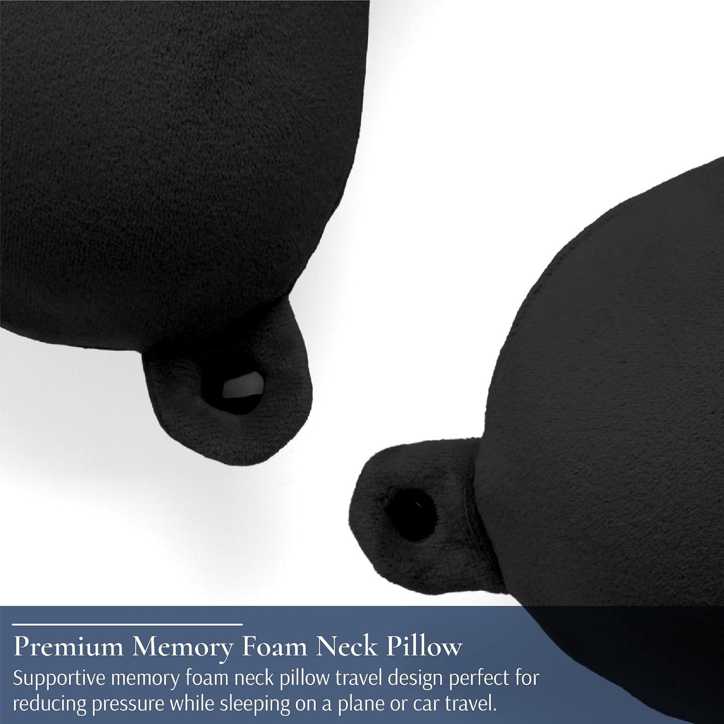 Brookstone Travel Neck Pillow - Lightweight U-Shaped Memory Foam Travel Pillow for Airplane, Car Travels & Sleeping, Blue