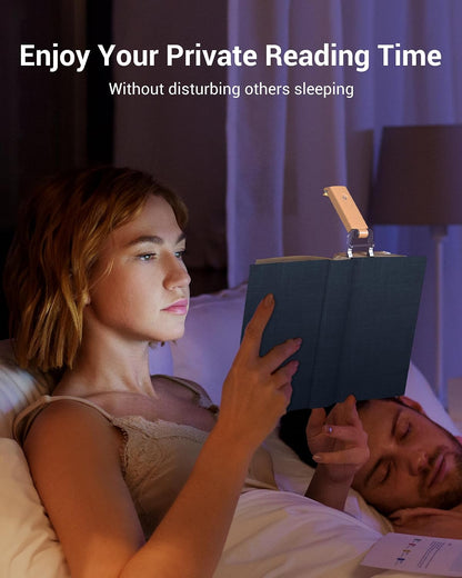 DEWENWILS USB Rechargeable Book Light for Reading in Bed, LED Book Reading Lights with Clip, Perfect for Bookworms, Kids, Warm White, Brightness Adjustable (Blue)