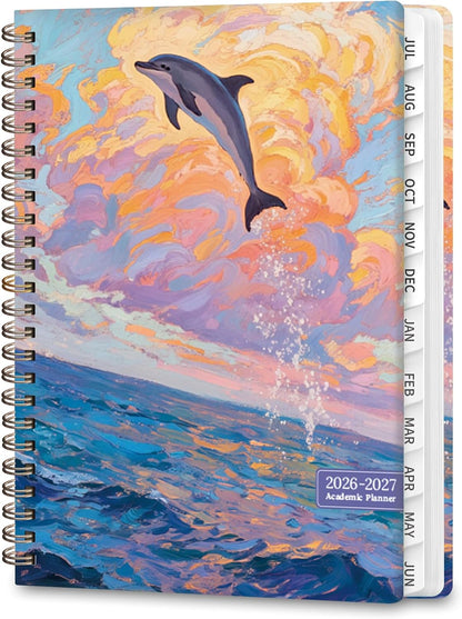 Planner 2026-2027, Weekly and Monthly Calendar Planner, JUL 2026 - JUN 2027 | Academic Year, Daily Agenda Book, A5(6.3'' x 8.5''), Sprial Bound, Inner Pocket, Office School Use