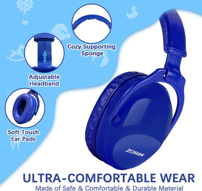 ZOHAN EM030 Kids Ear Protection, Noise Cancelling Headphones Ear Muffs for Autism Sensory, Safety Noise Reduction Hearing Protection for Monster Truck/Concerts/Fireworks/Air Shows