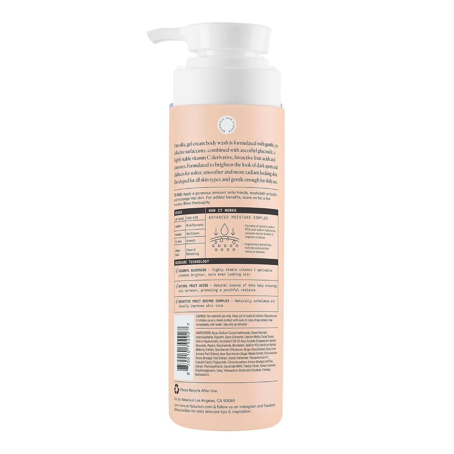 Naturium The Smoother Glycolic Acid Exfoliating Body Wash, Soft & Smoothing Cleanser, 16.9 oz