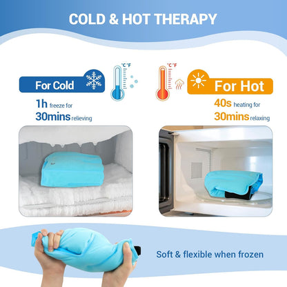 Comfytemp Ankle Foot Ice Pack Wrap for Plantar Fasciitis Relief, Ankles Brace for Sprain, Heel Spur, Swelling, Achilles Tendonitis, Cold Bag for Injuries Reusable, Hot Cold Compress, 1 Pack (Blue)