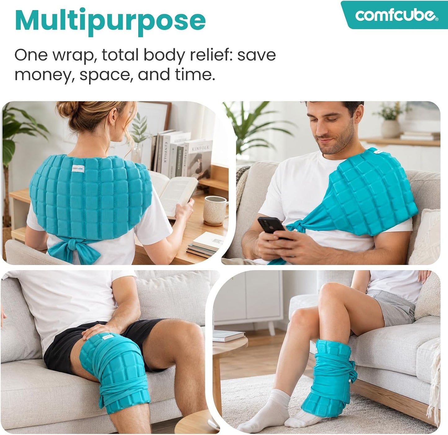 Ice Pack for Knee Pain Relief, 2 Hours Long Lasting Cold Pack for Knee Injuries, Cold Therapy Flexible Ice Pack Wrap for Knee Replacement Surgery, Swelling, ACL, Meniscus Tear