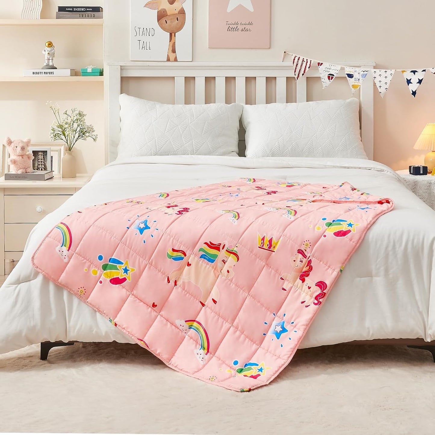 yescool Weighted Lap Pad 2 Pounds Weighted Lap Blanket, Space Plane Small Weighted Blanket, Weighted Throw Blanket Gifts for Travel Indoor Outdoor, 20"x30"