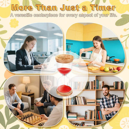 CNCJ Wooden Hourglass Sand Timer, 3 Minute Blue Sand Watch Reloj De Arena for Desk Decor Kitchen Classroom Office Study Home Decoration