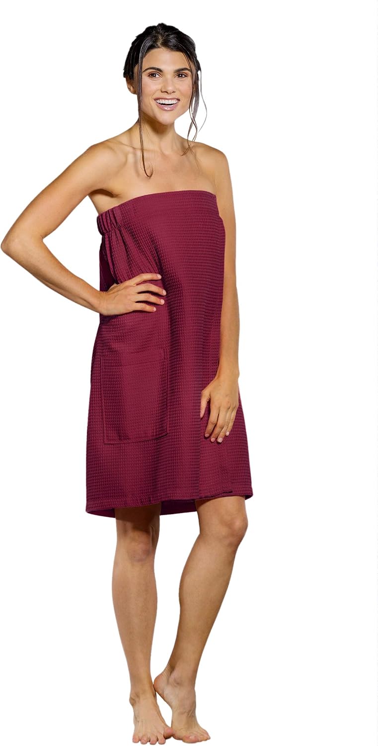 Turquaz Lightweight Knee Length Waffle Robes For Women Spa Bath Waffle
