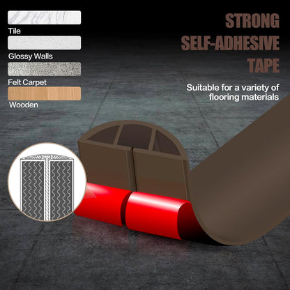 Floor Cord Cover Self Adhesive Cord Hider,10FT Cable Management, Extension Strip Protector for Wires, Prevent Cable Trips for Offices, Gyms, Exhibitions Cavity 0.39"(W) x 0.27"(H) BrownWood