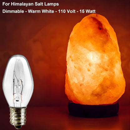 SalPhines 15 Watt Himalayan Salt Lamp Bulbs, 12Pack Dimmable Night Light Bulbs with E12 Base, for Rock Salt Lamp, Scentsy Warmer Wax Diffuser, Candle Warmers