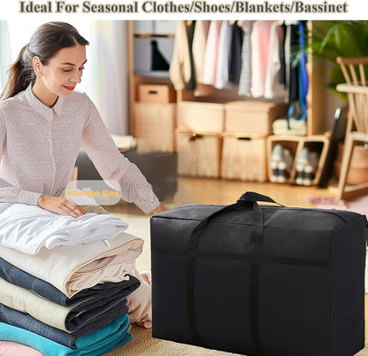 WITERY 180L/47.5 Gallons Extra Large Storage Bags Jumbo Duffle Bag for Travel Moving Totes Boxes Heavy Duty Stronger Handles Zippers Reusable Storage Totes for Bassinet Clothes Blankets Dorms
