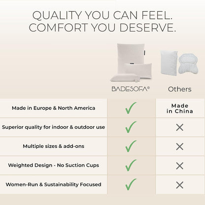 BADESOFA® Luxury Bath Pillow M in Ivory, Quick-Drying Bath Back Pillow