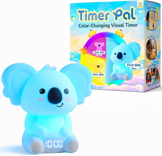 Timer Pal, Koala Visual Timer for Kids/Adults, 0-99 Minutes Light Timer