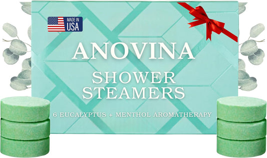 Anovina Lavender Shower Steamers USA Made – Calming Aromatherapy Shower Bombs – Relaxation & Self-Care – Lavender Gifts for Women and Calming Gifts for Women, Perfect for Home & Holiday Wellness
