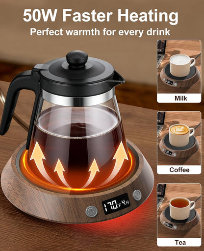Kepwam Mug Warmer for Desk, Coffee Warmer with 3 Temp Settings & 2-9H Timer