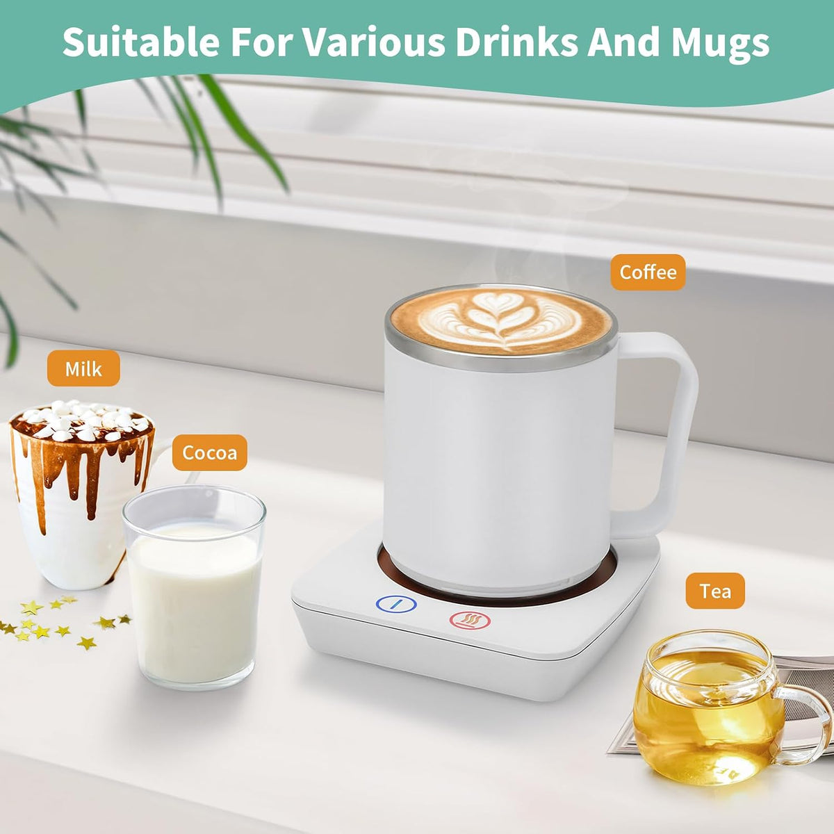 VOBAGA Mug Warmer& Coffee Mug Warmer for Office Desk