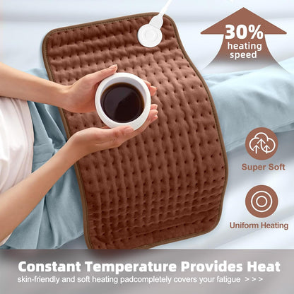 VALGELUIK Heating Pad for Back, Neck & Shoulder Pain Relief – 12"x24" Electric Heat Pad, Auto-Off, Machine Washable, Moist/Dry Heat Options – Thoughtful Mother's Day Gifts for Mom, Dad, Women & Men