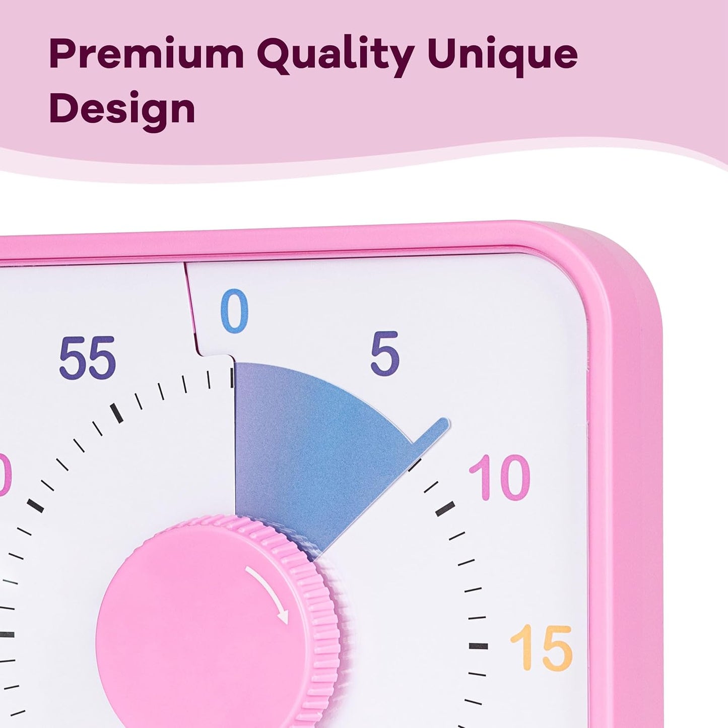 Visual Timer 7.5 inch; 60 Minute 1 Hour Countdown Timer for Kids Classroom Teaching Tool Home Office Meeting, Mechanical Countdown Clock for Exam Time Management Magnetic, Navy Blue with Colorful Disc